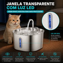 Fonte de Água Inteligente em Aço Inoxidável para Gatos e Cães | Água Sempre Fresca e Pura